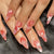 Floral Design Künstlerische Press-On Nagelset Brehn