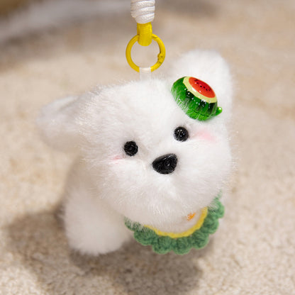 Flauschiger Bunny Taschenanhänger Schlüsselanhänger mit Kunstfell-Plüschkörper und dekorativem Harz-Akzent Brehn