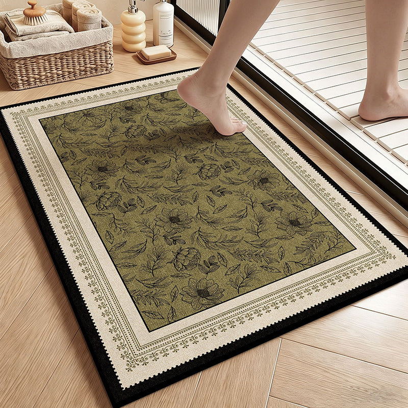 Vintage Botanische Florale Badematte