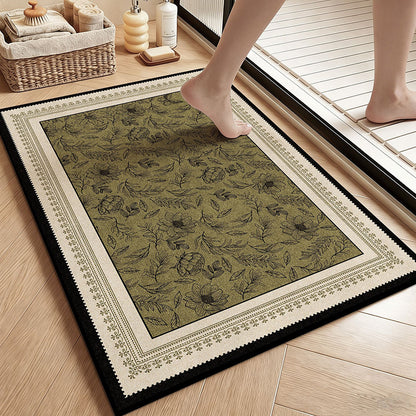 Vintage Botanische Florale Badematte