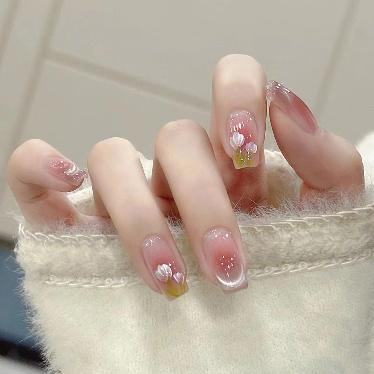 Floral Ombre Druck-Nägel Brehn