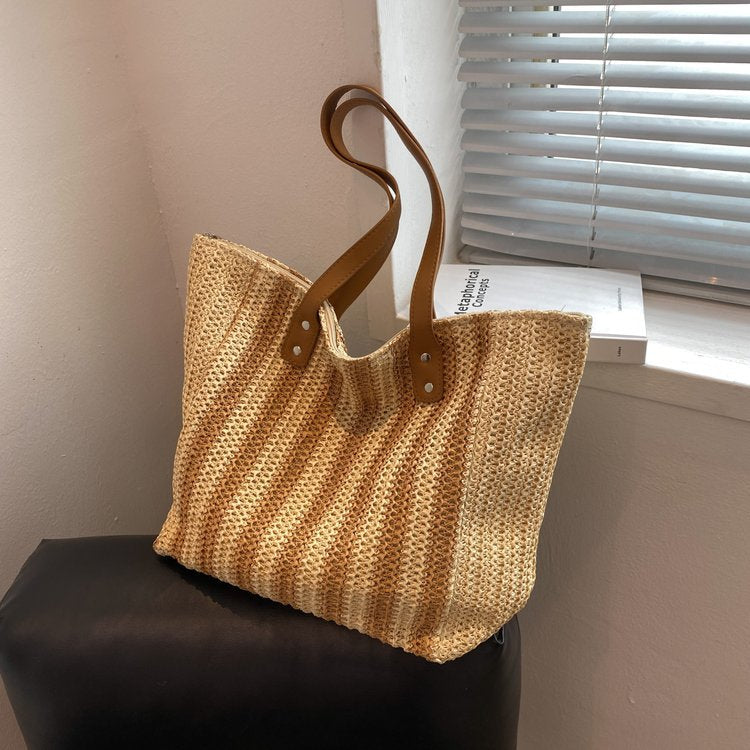 Geräumige Shopper-Tasche mit Lederakzenten Brehn