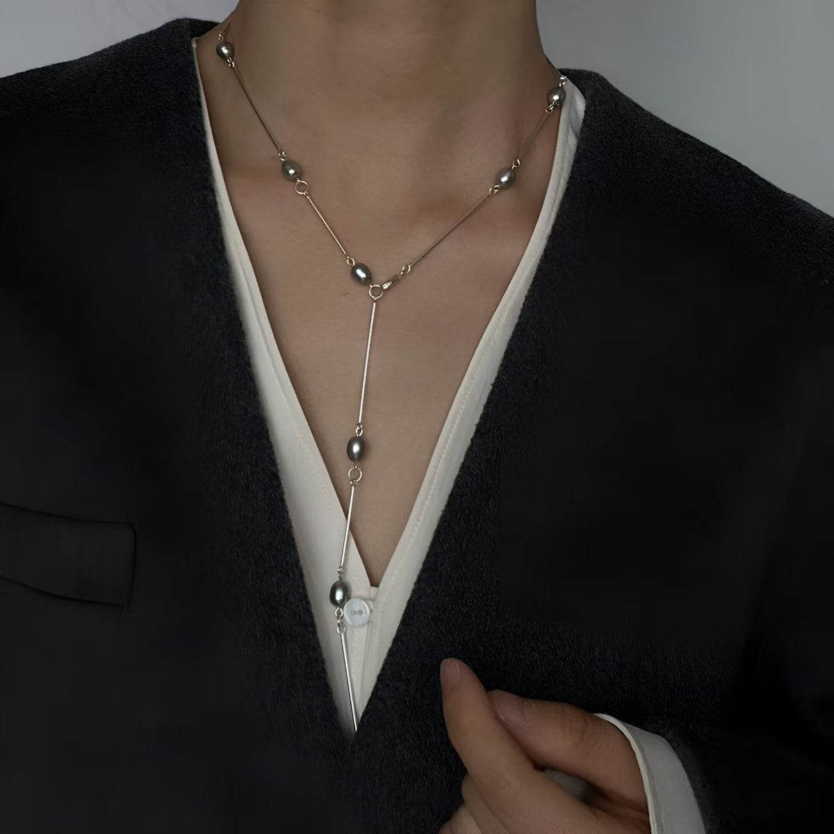 Elegante gestapelte Lariat-Halskette Brehn