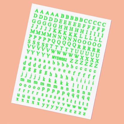 Dekorative Alphabet Nagelkunst Aufkleber