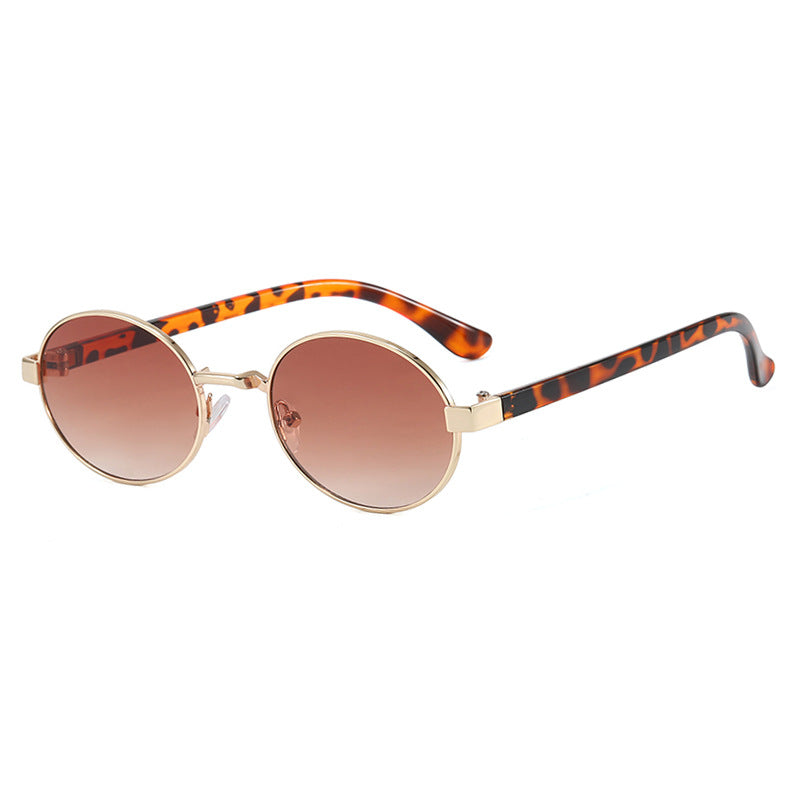 Damen runde Brille mit elegantem Metallrahmen und verstellbaren Nasenpads Brehn