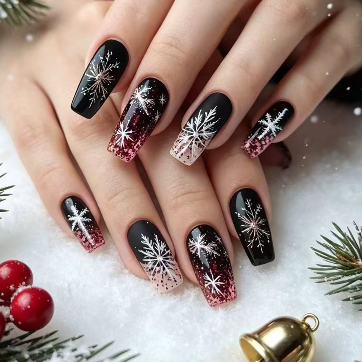 Winter-Themen Langanhaltende Nagelkunst Brehn