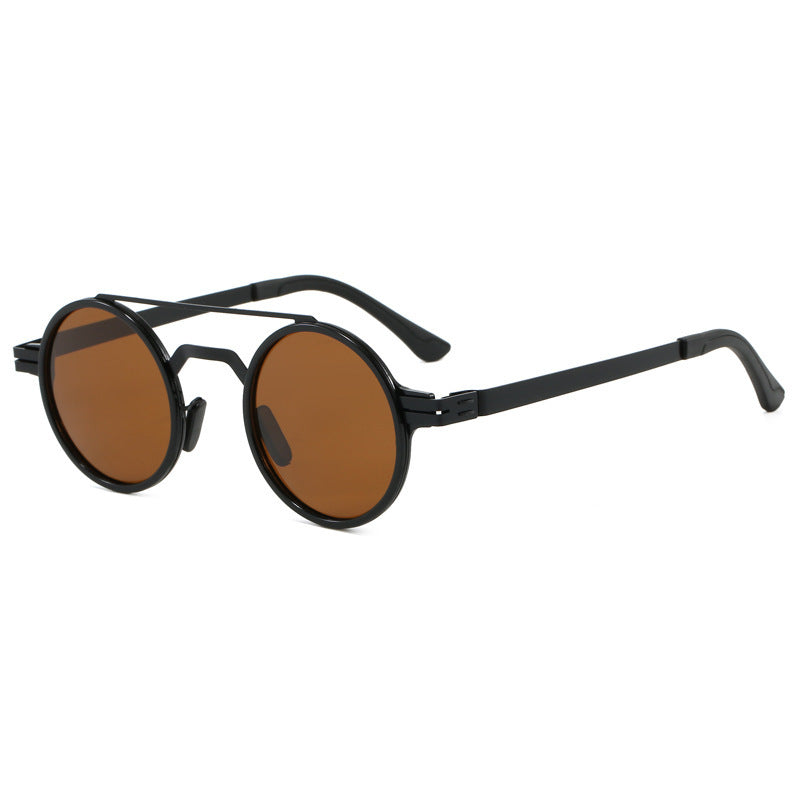 Damen modische runde Sonnenbrille mit minimalistischem Design Brehn