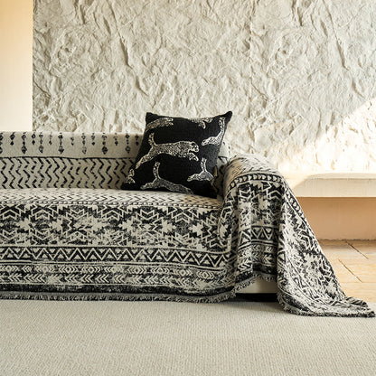 Decorative Geometric Tassel Sofa Throw Cover
