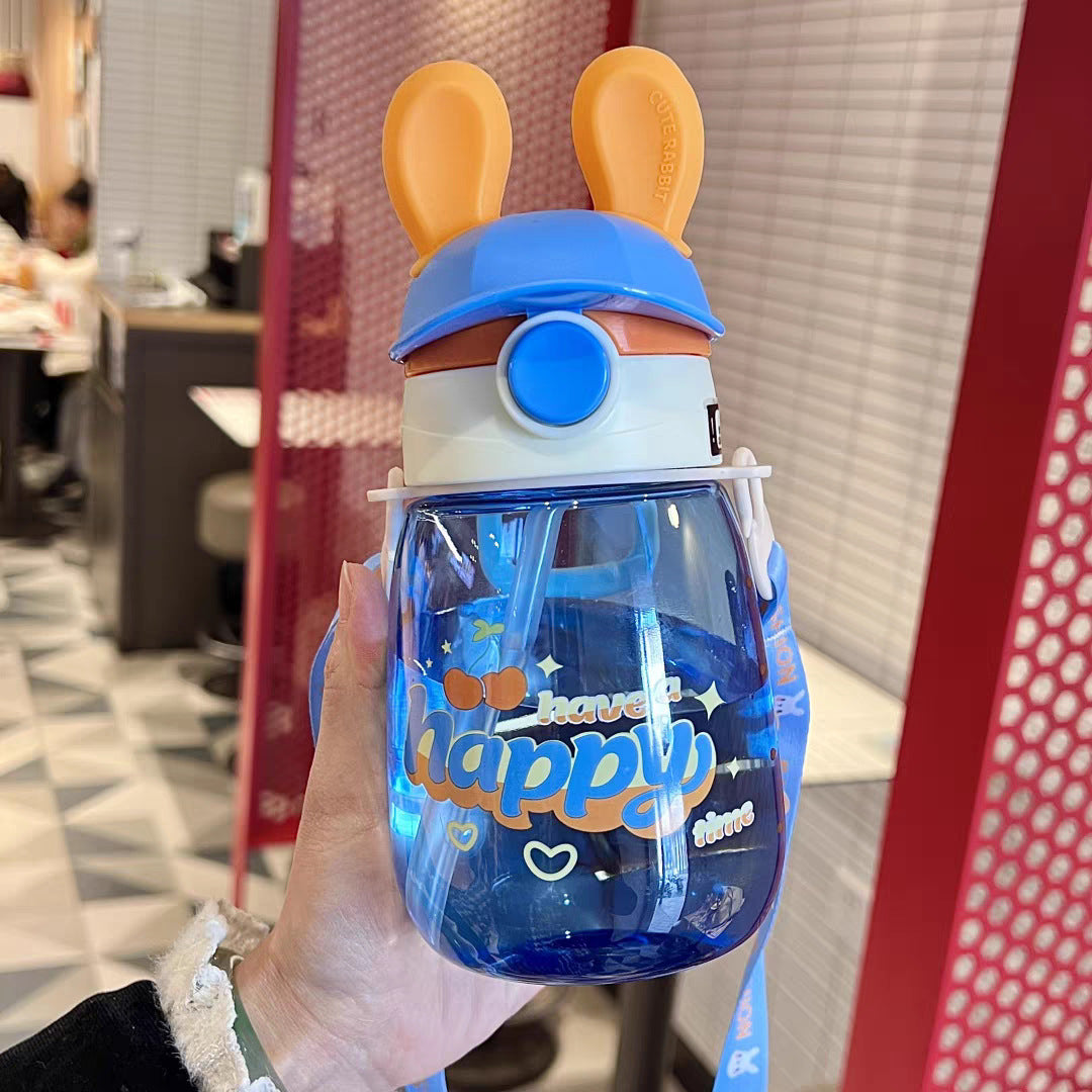 Damen Stilvolle Wasserflasche mit Bunny-Deckel Brehn