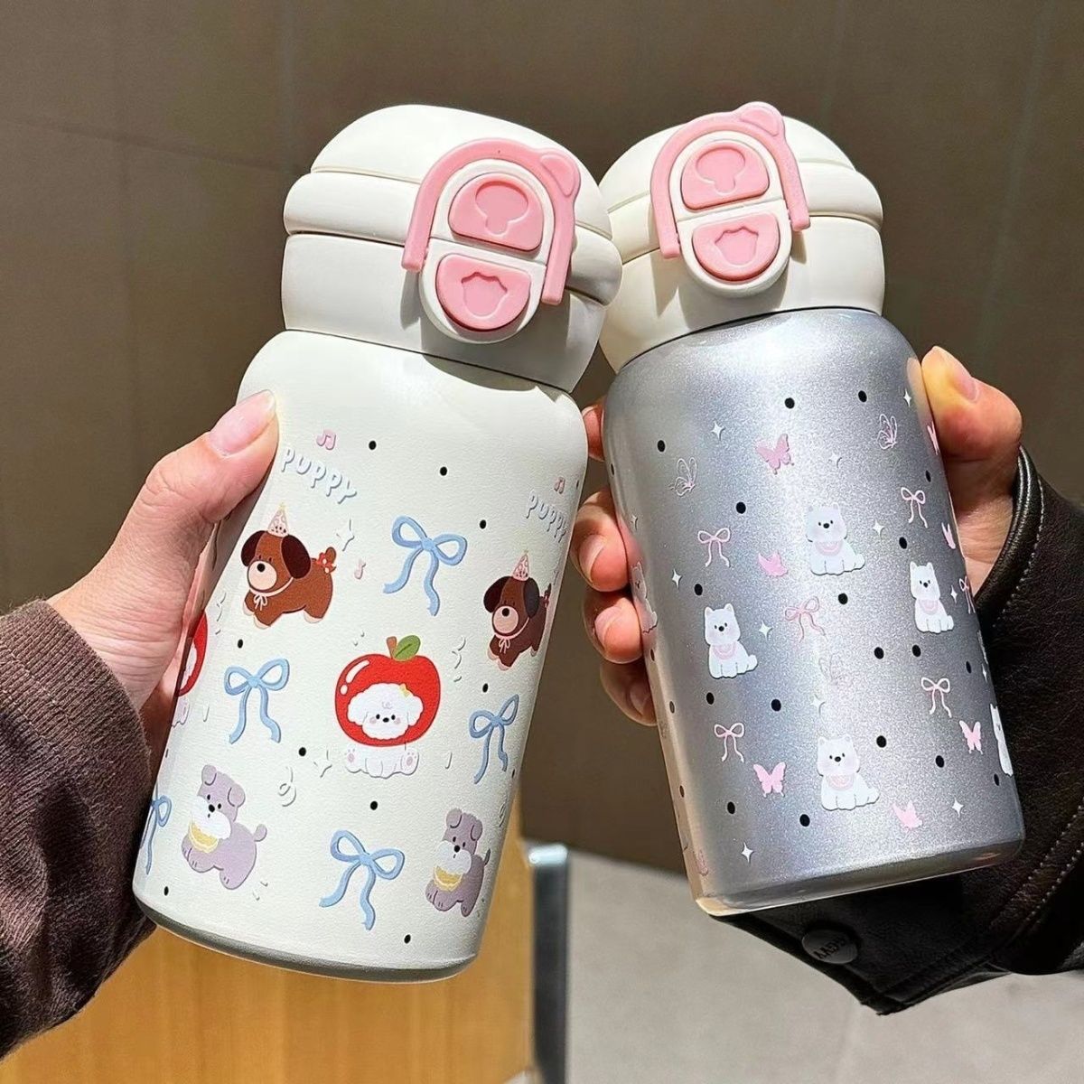 Damen isolierte Trinkflasche mit süßem Motiv Brehn
