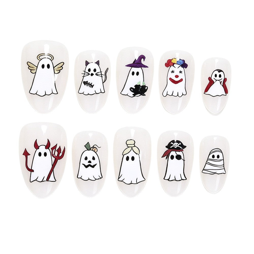 Halloween-Themen Gespensterdesign Press-On Nail Art Set Brehn