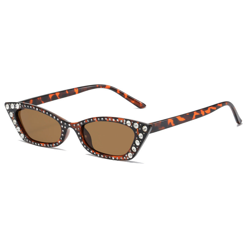 Damen extravagante Cat-Eye Sonnenbrille mit Kristallverzierung Brehn