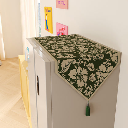 Decorative Floral Jacquard Tassel Cabinet and Table Runner
