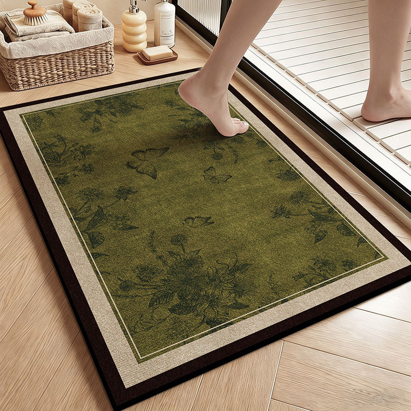 Vintage Botanische Florale Badematte