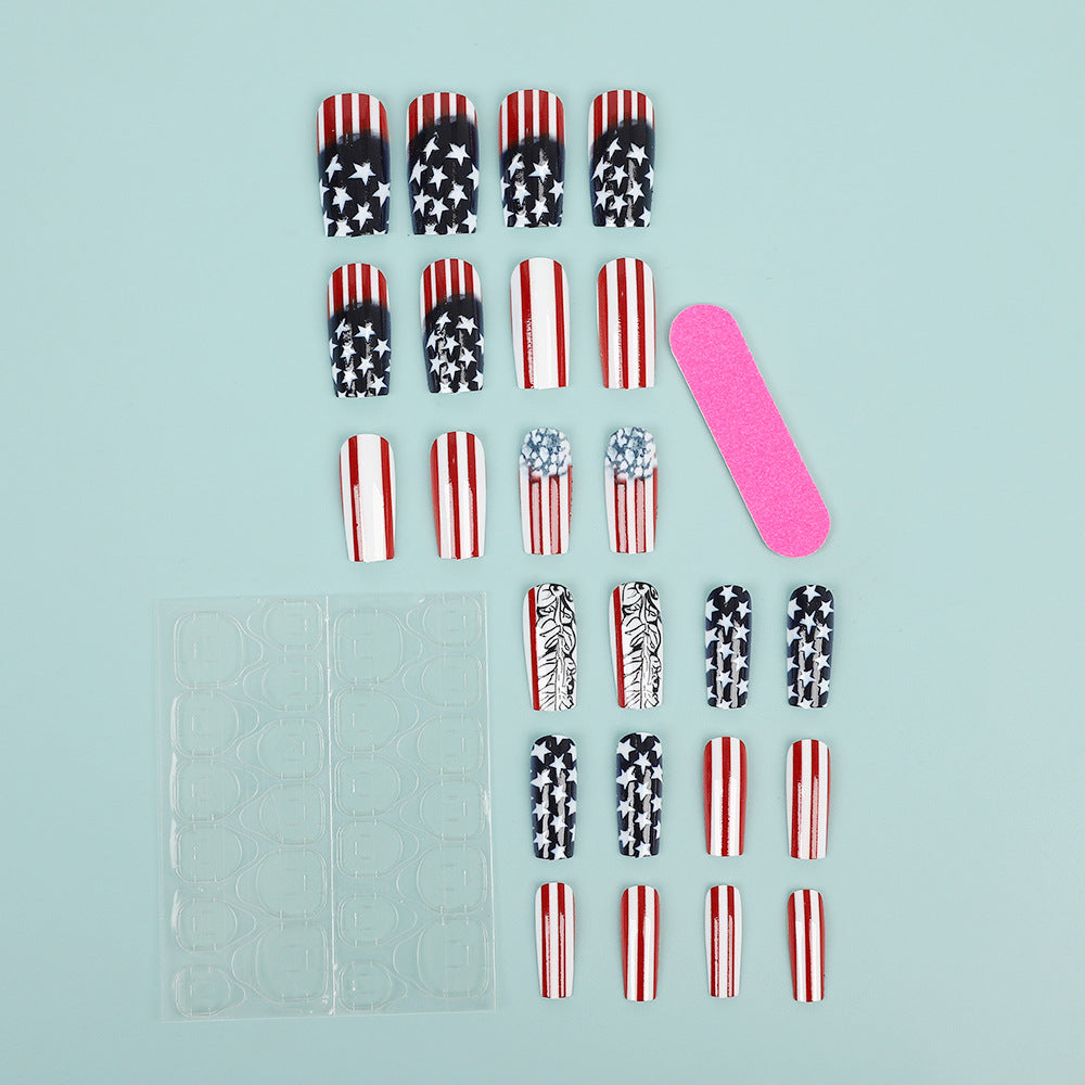 Kreative Kunstnägel mit patriotischem Design Brehn