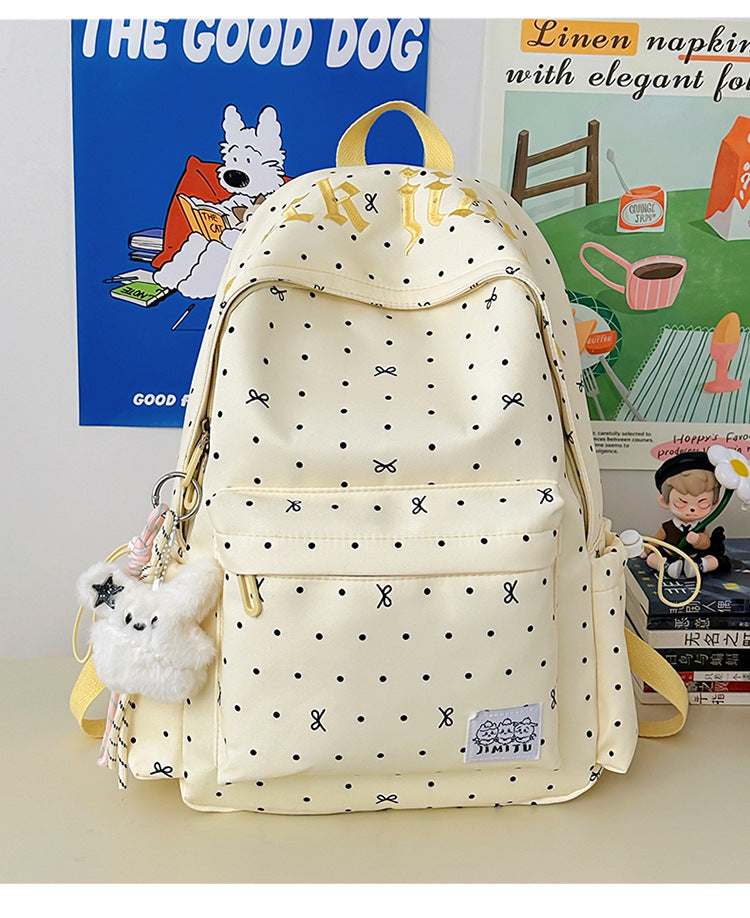 Lässiger Punktedruck Schulrucksack