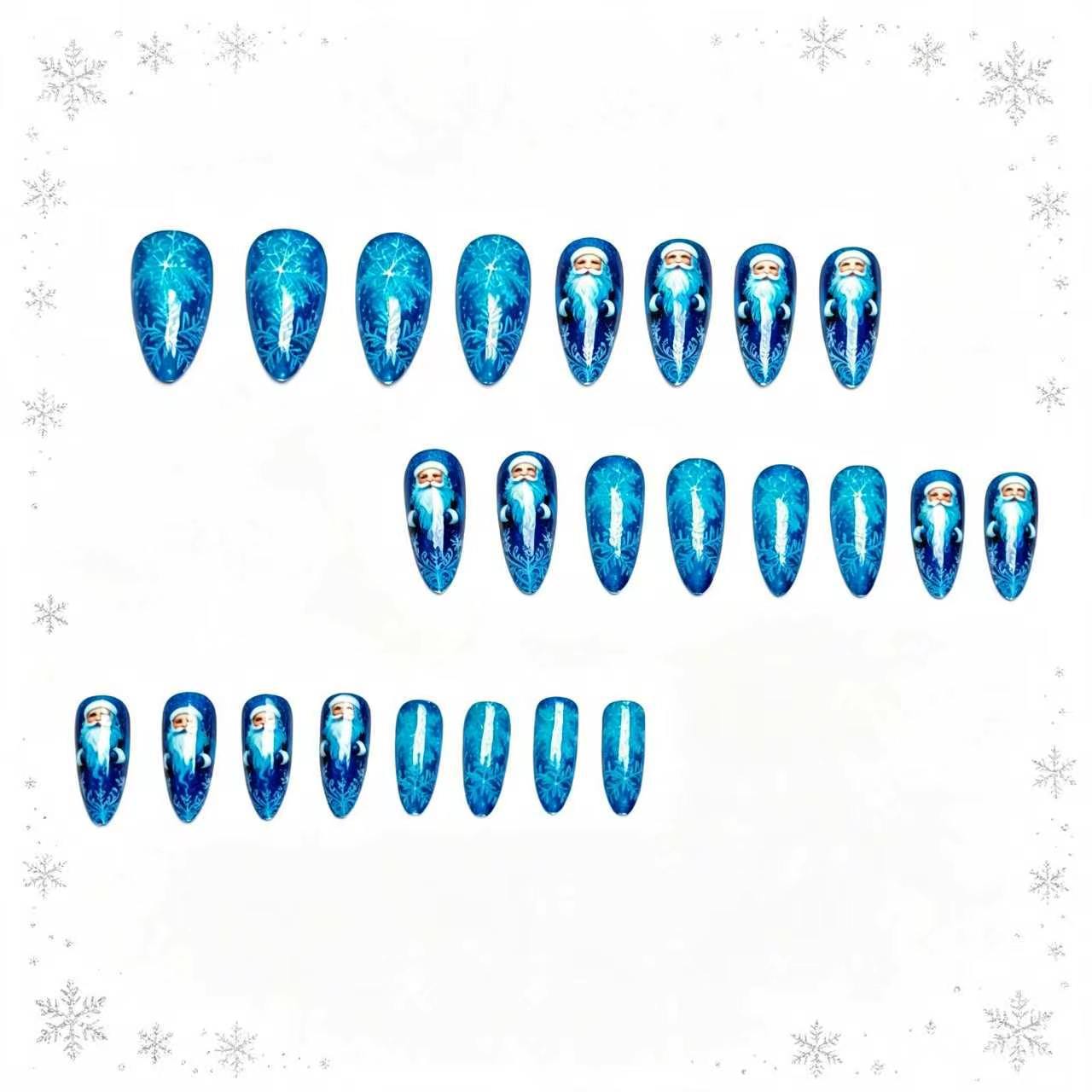 Kunstnägel mit Festlichem Weihnachtsmann-Design Brehn