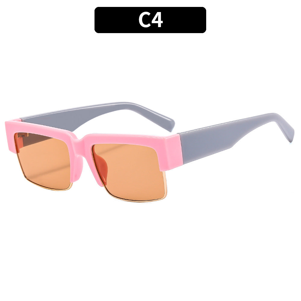 Bold Angular Square Frame Sonnenbrillen