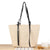 Elegante Strandtasche Aus Geflochtenem Naturmaterial mit Stilvollen Lederakzenten Brehn