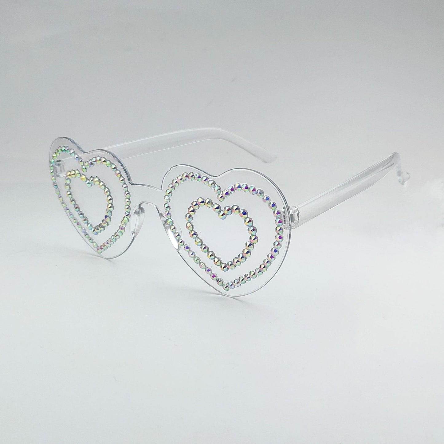Damen Herzförmige Sonnenbrille mit funkelndem Strassmuster Brehn