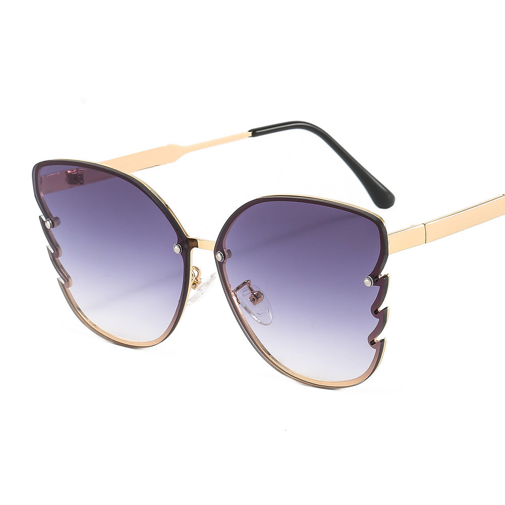 Damen statement Sonnenbrille mit einzigartigem Design und farbverlaufenden Gläsern Brehn