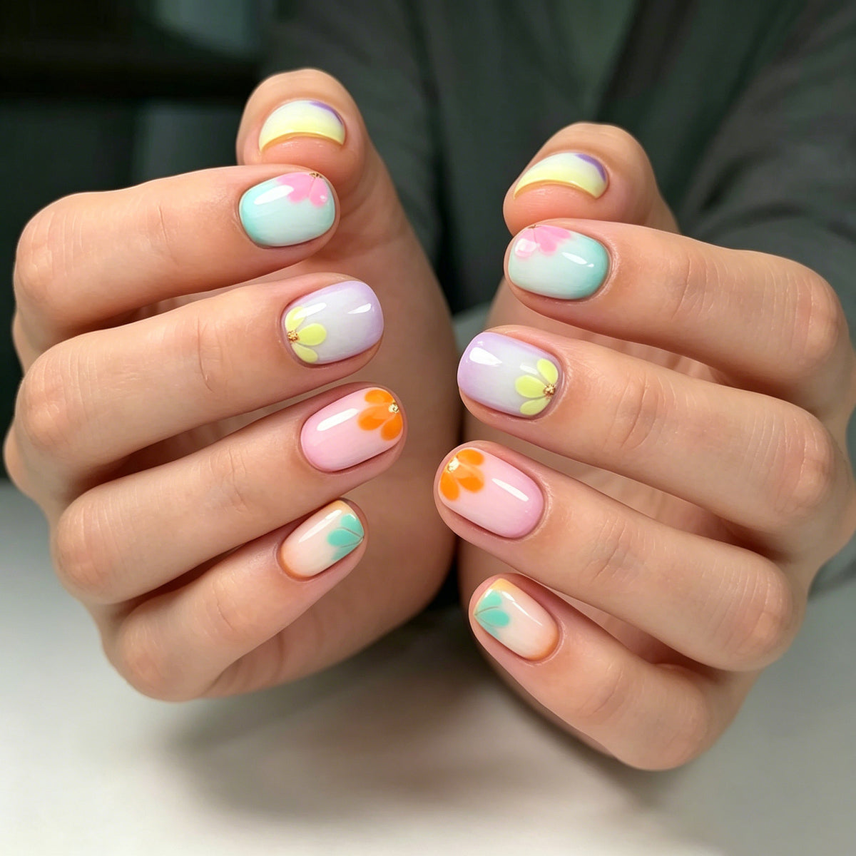 Floral Design Acryl Nagelset Brehn