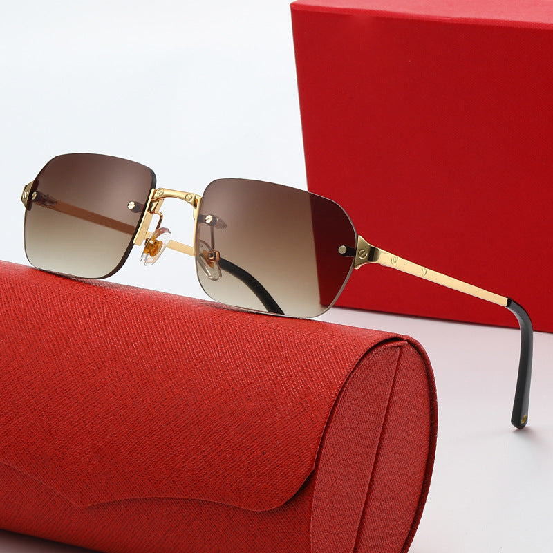 Damen elegante modische Sonnenbrille mit hochwertigem Metallrahmen Brehn