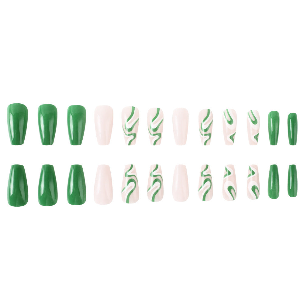 Künstlerisches, langanhaltendes Press-On-Nagelset Brehn