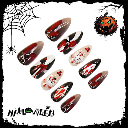 Halloween Kunstnagelset mit blutigen Motiv-Designs und kreativen Grafiken Brehn
