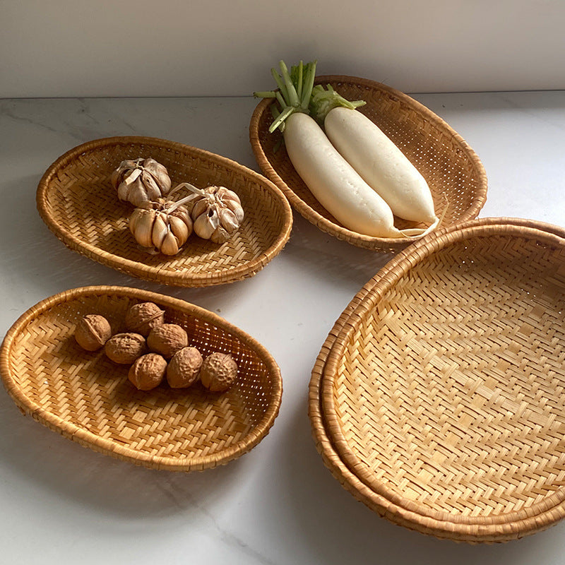 Damen ovaler Servierkorb aus handgewebtem Naturmaterial Brehn