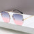 Damen geometrische Designer-Sonnenbrille mit verspiegelten Gläsern Brehn