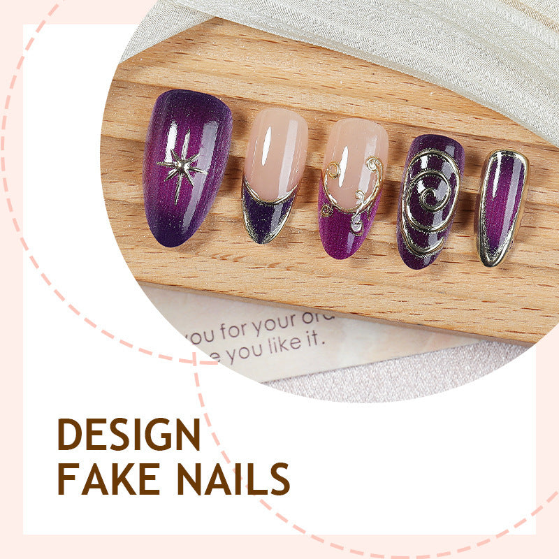 Kunstnagelset mit elegantem Schimmer-Design Brehn