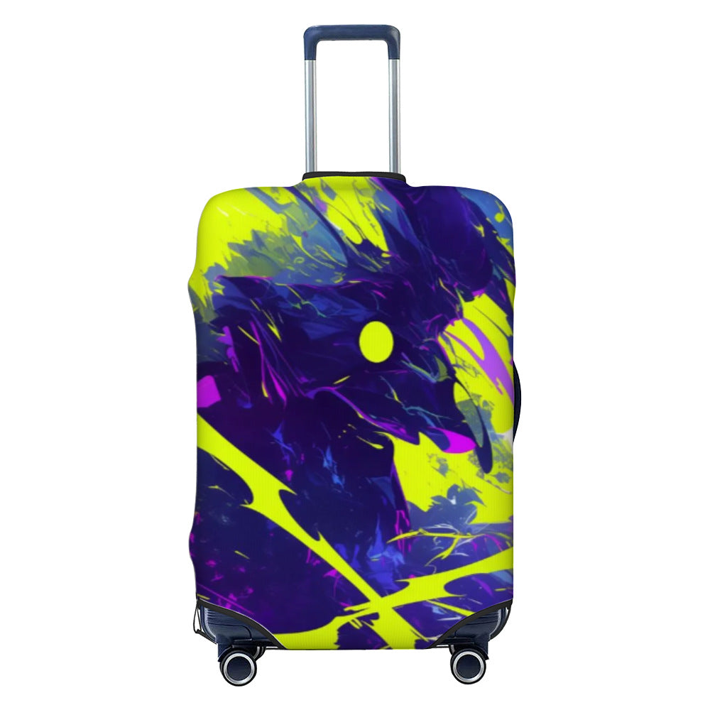 Unisex nan elastische Kofferhülle mit Graffiti-Print und Reißverschlussöffnung, dehnbarer Schutzüberzug mit rutschfester Innenbefestigung Brehn