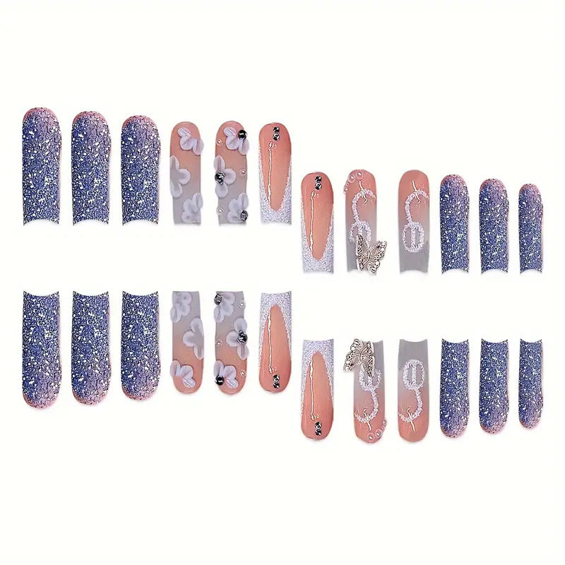 Dekorative 3D Blumen Druck-Nagelkunst Brehn