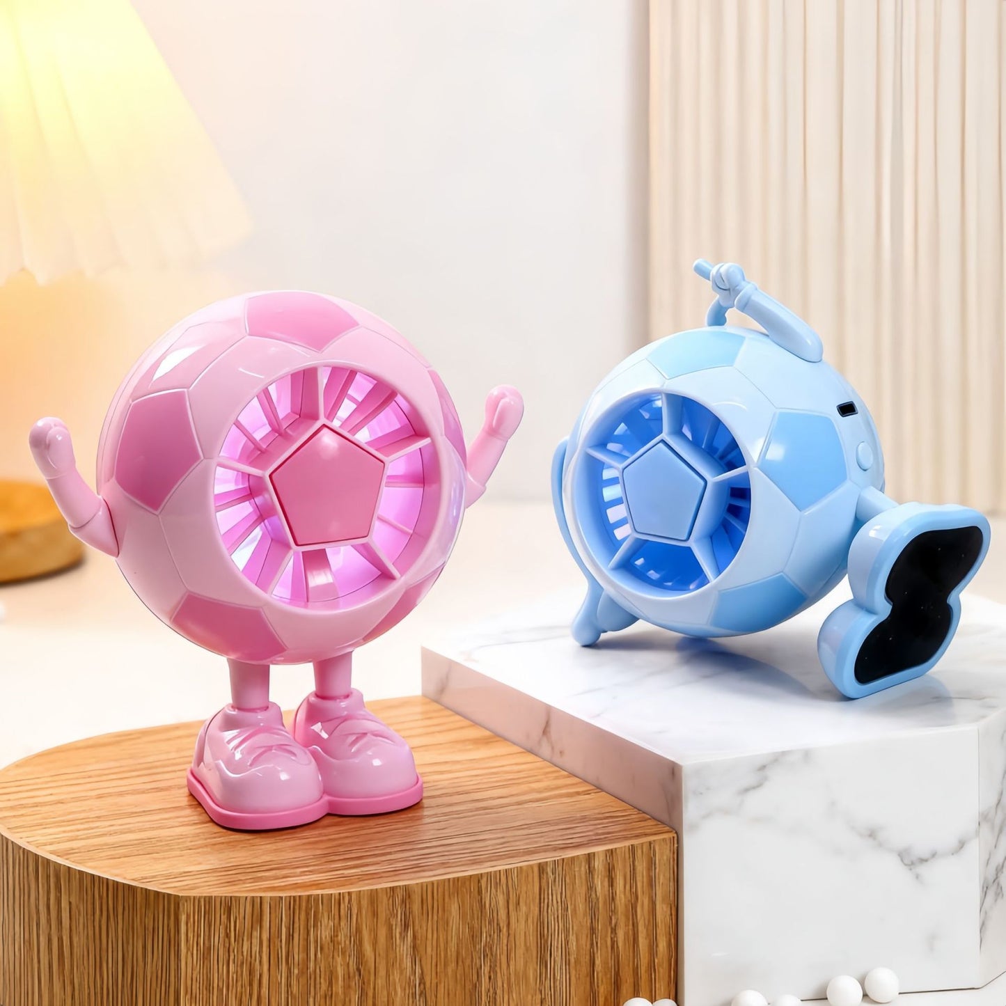 Damen Kreativer Tischventilator im Fußballmotiv Brehn