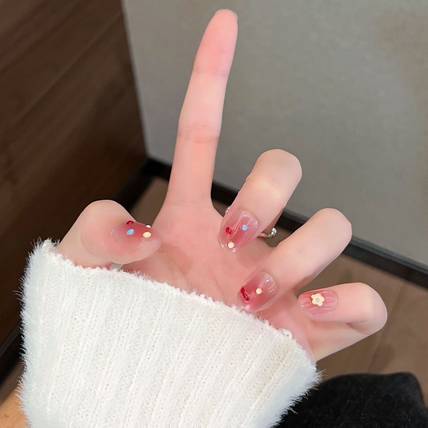 Niedliches Bären-Thema Press-On Nagelset Brehn