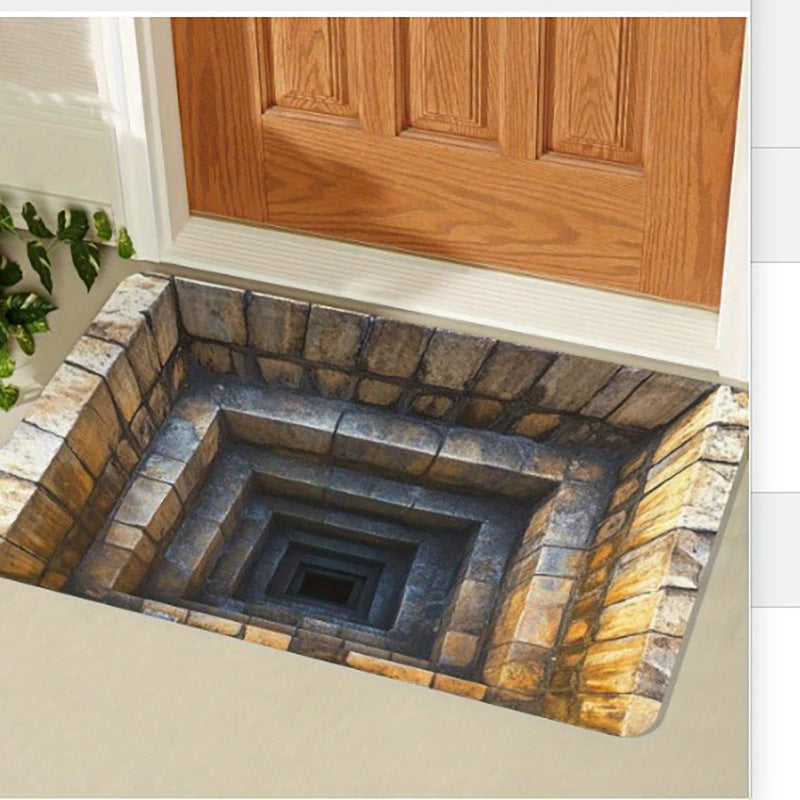 3D-Ziegelmuster-Optische Illusion Badematte Brehn