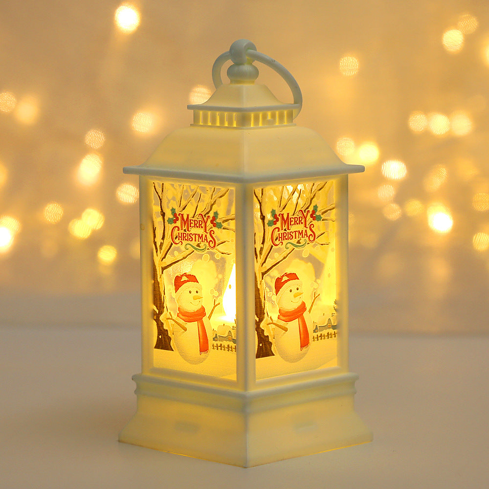 Festliche Weihnachtslaterne mit Schneemann-Motiv