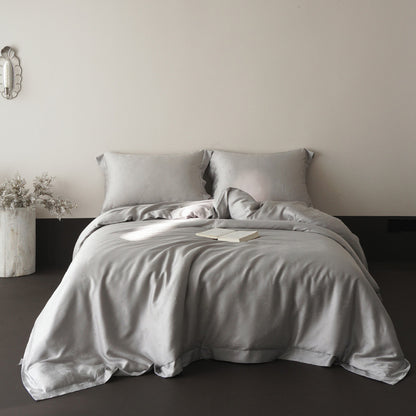 Hotel-Style Satin-Feel Bettbezug und Kissenbezug Set mit verdeckter Verschluss