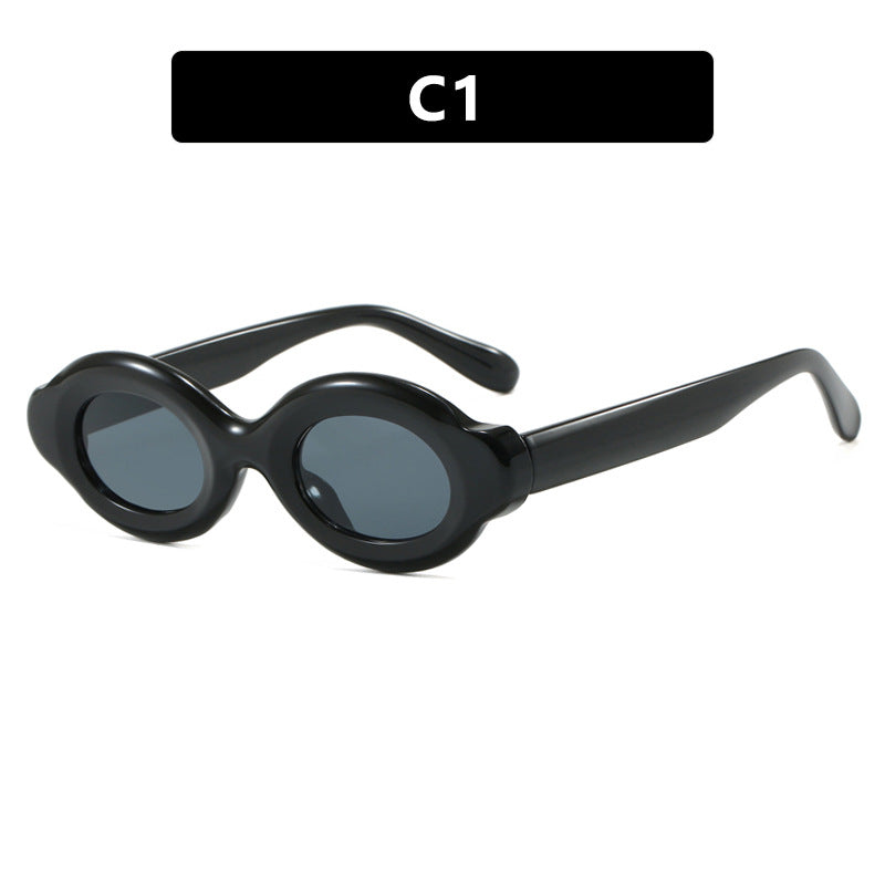 Damen Sonnenbrille im trendigen Retro-Design mit ovalen Gläsern Brehn
