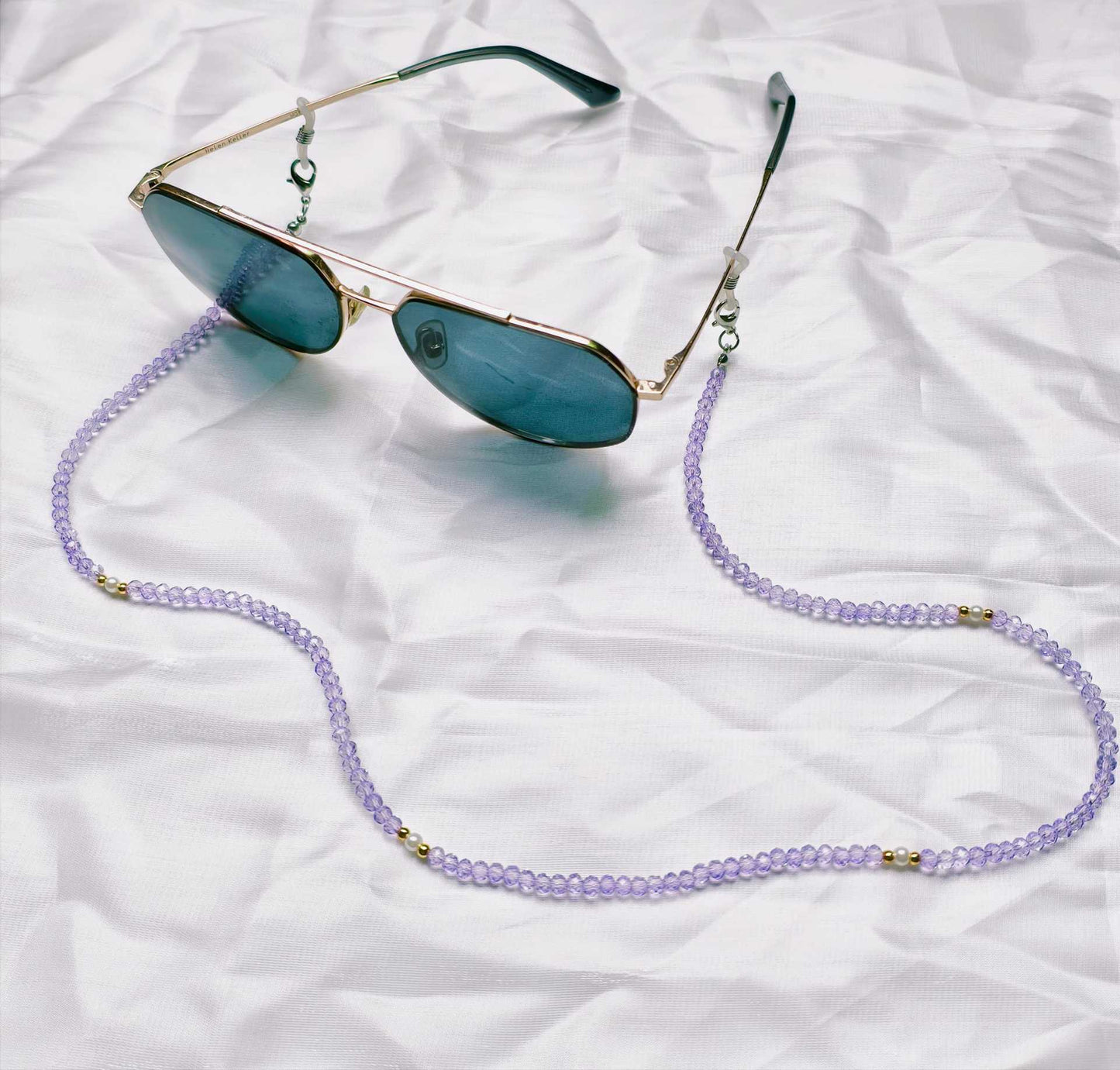 Elegante Brillenhalterkette mit Bunten Perlen Brehn