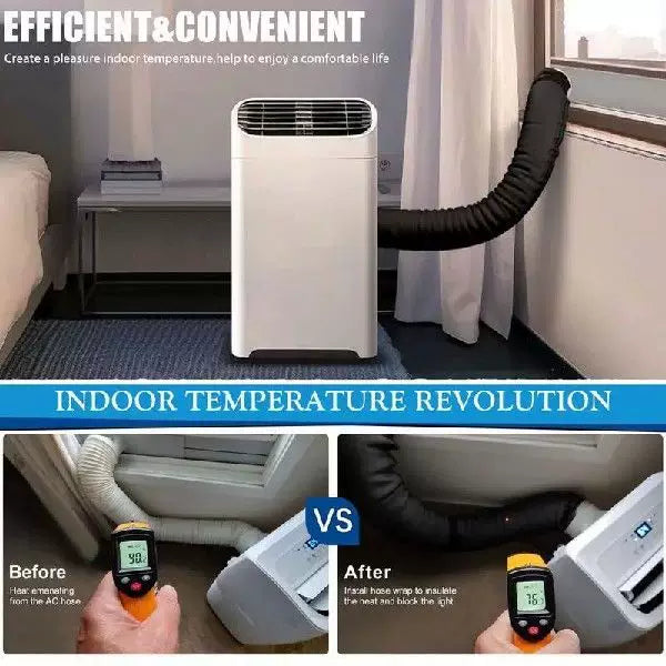 Unisex Einheitsgröße breites flaches Fensterdichtungs paneel für tragbare Klimaanlage mit universal rundem Abluftkragen und Schnellverschluss-Elastikbändern Brehn