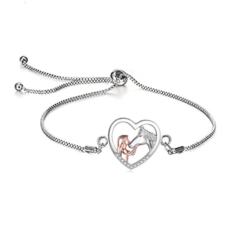 Herzförmiges verstellbares Armband für Pferdeliebhaber Brehn