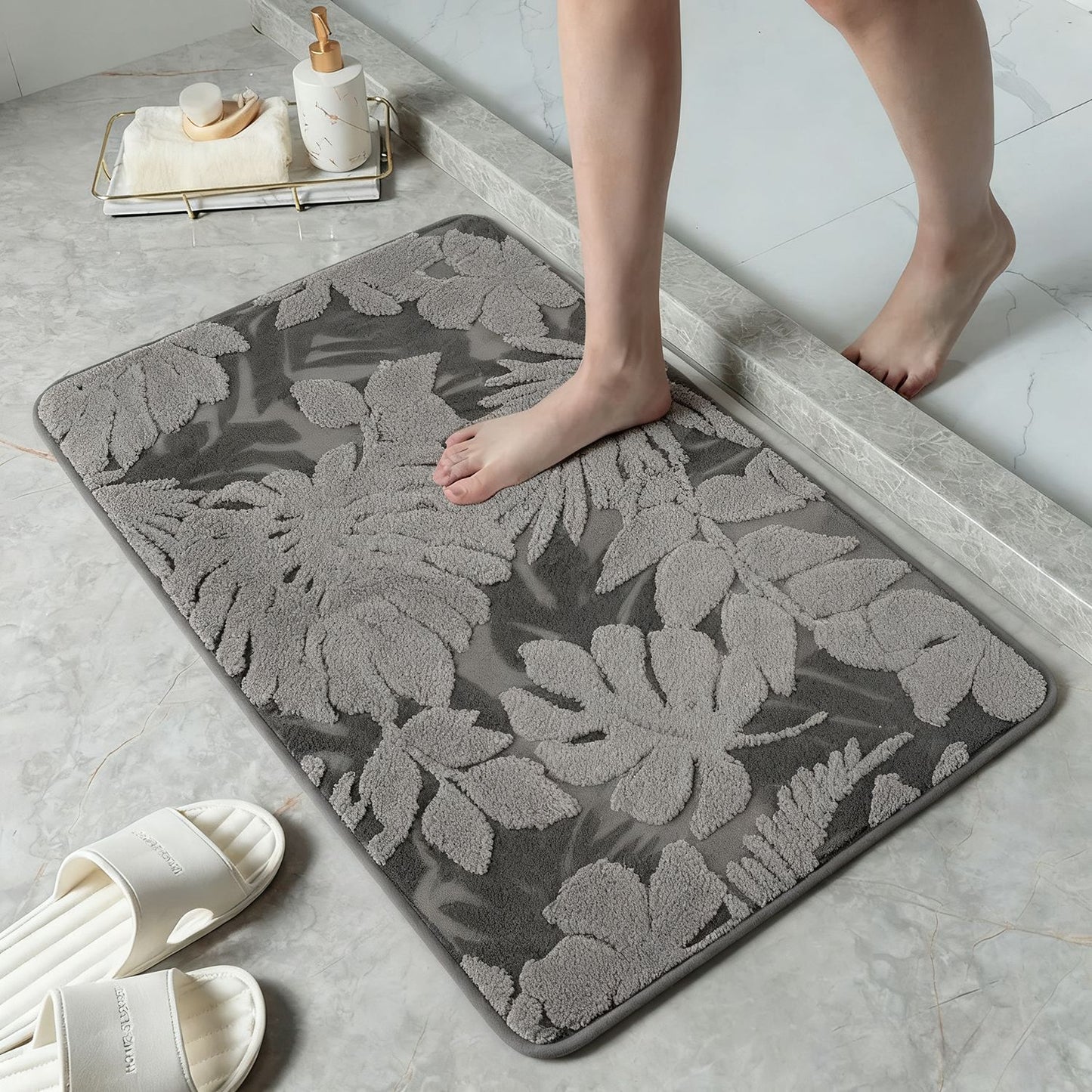 Blumenmuster weiche Badmatte Brehn