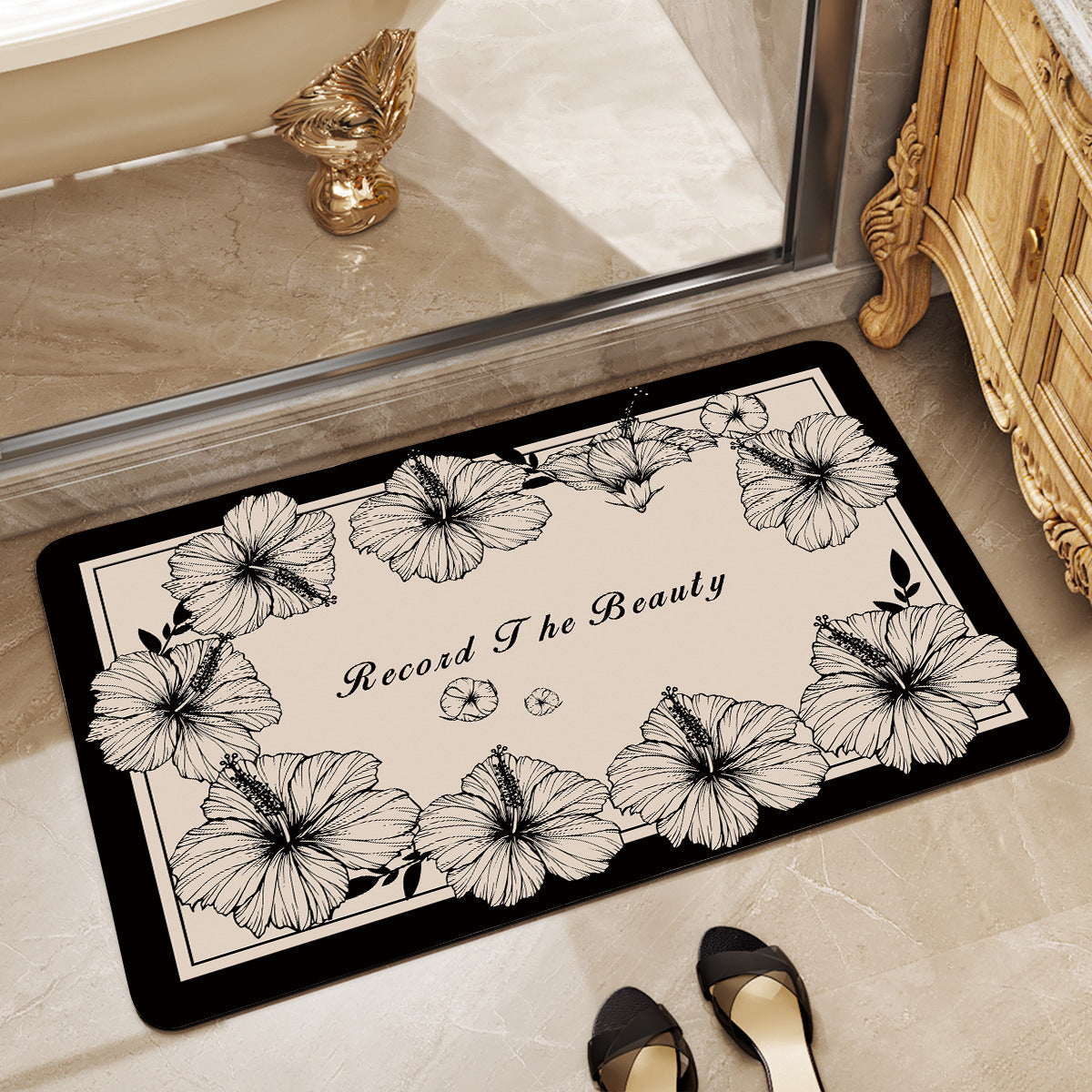 Florales Design Absorbierende Badezimmermatte Brehn