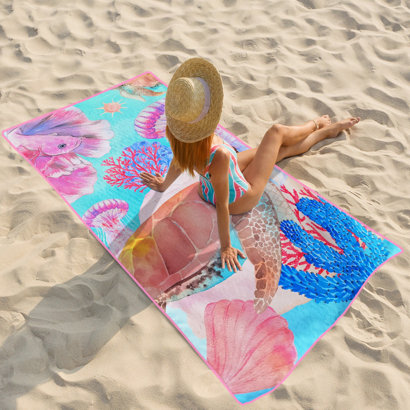 Strandtuch mit buntem Unterwasser-Motiv Brehn