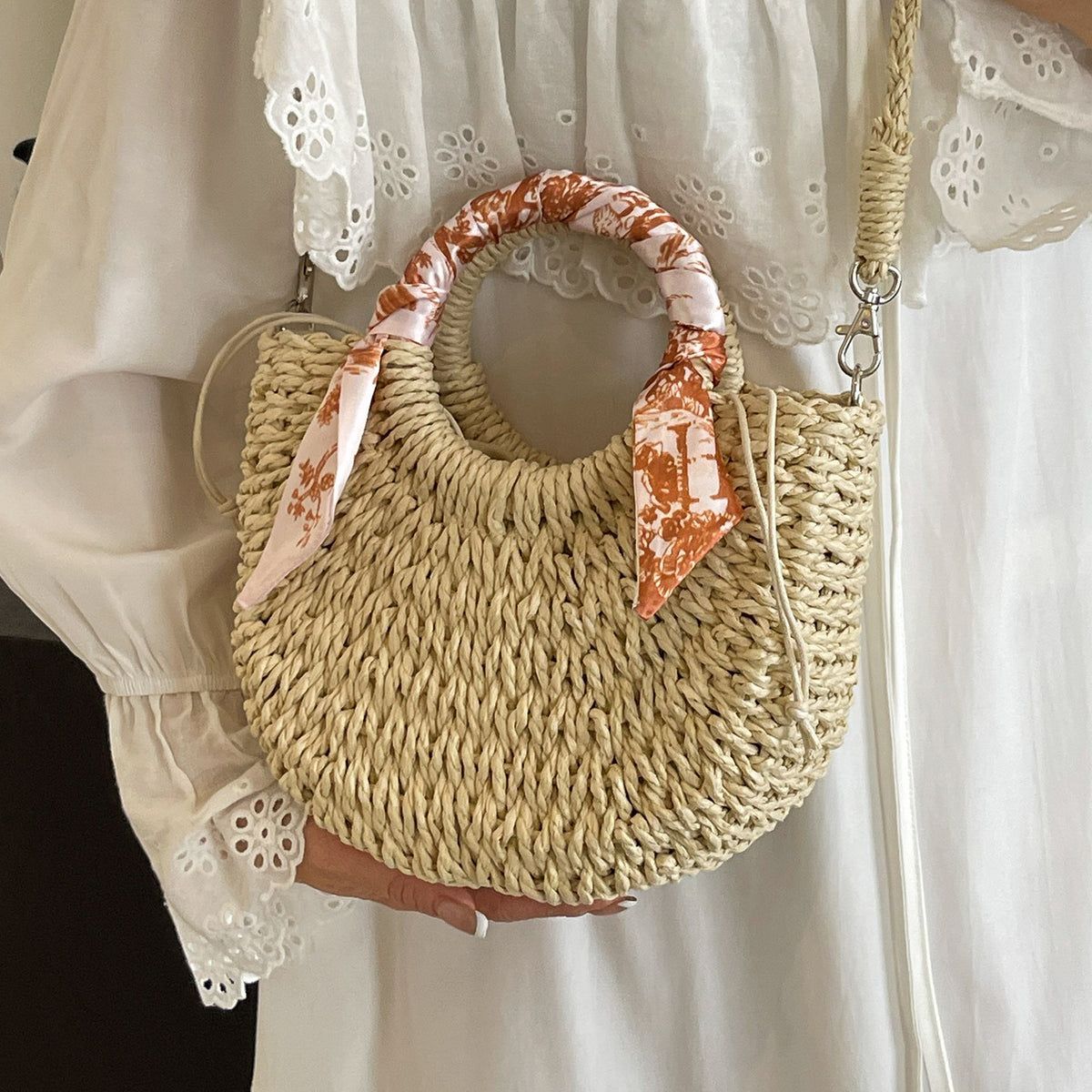 Handgefertigte Geflochtene Strohtasche