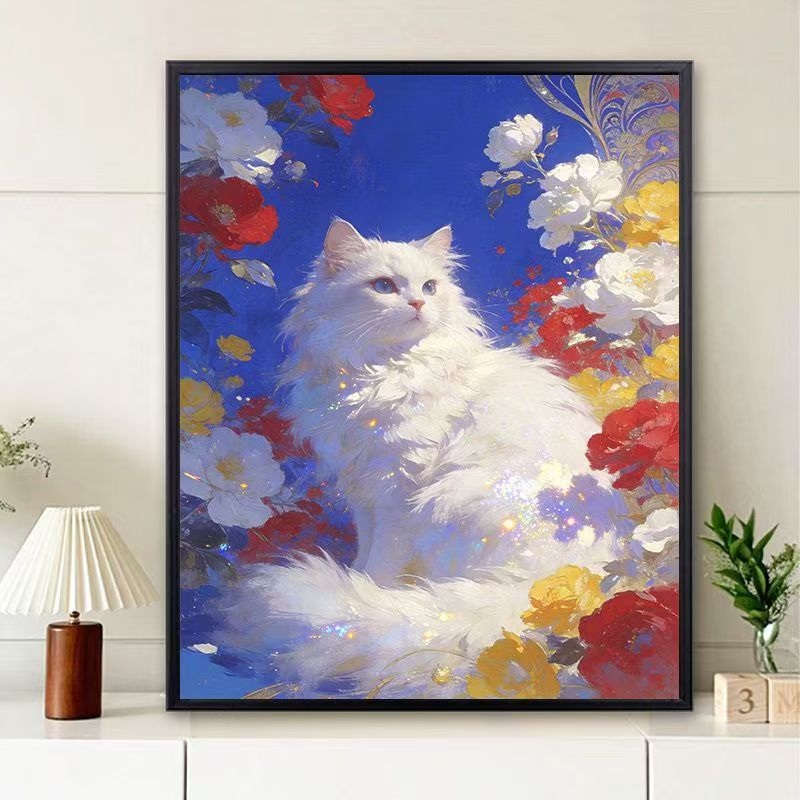 Florale Katzen-Themen Wandkunst Druck Brehn