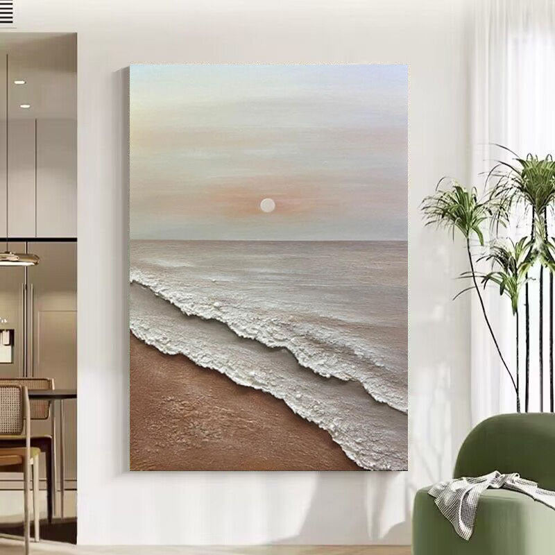 Küstliche Seelandschaft Texturiertes Leinwand Wandkunst