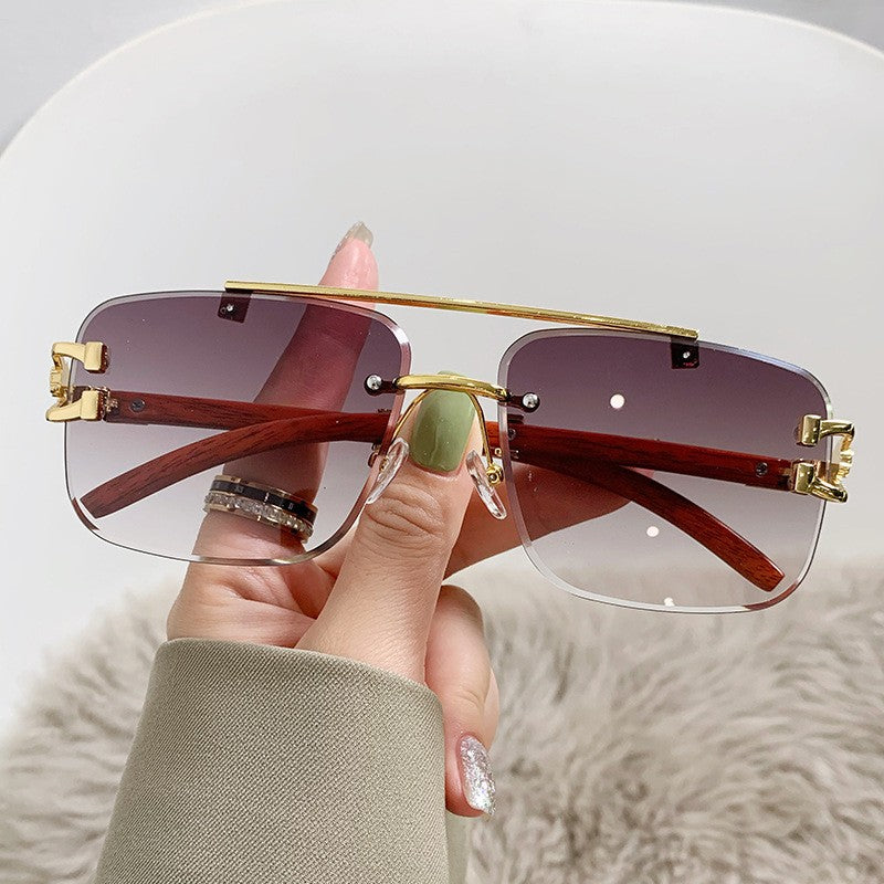Damen Luxus-Sonnenbrille mit Holz- und Metallkombination Brehn